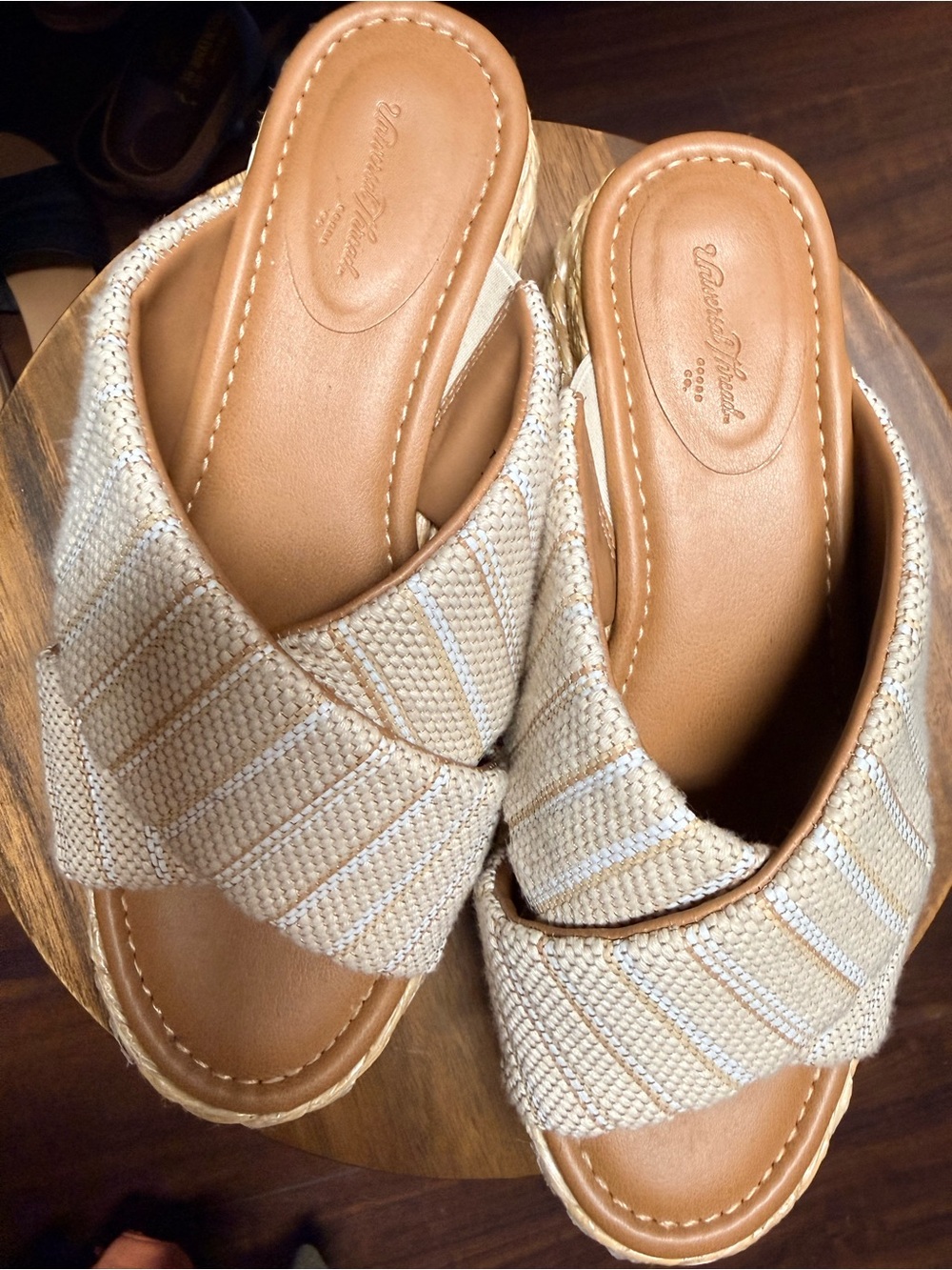 Woven Tan Slide Sandals - Universal Thread